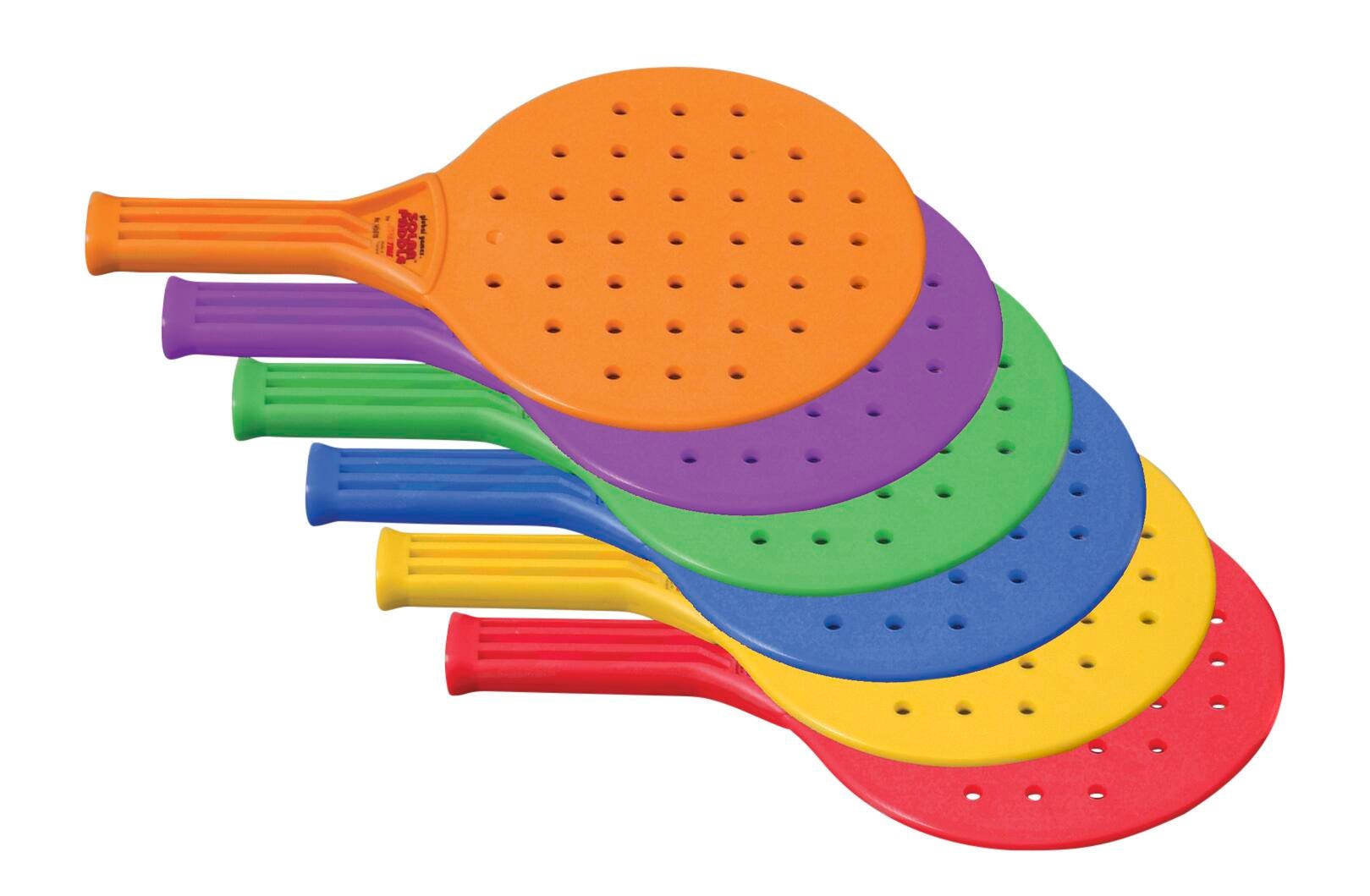 Sportime Global Games Paddles, 8 x 13-1/2 Inches, Assorted Colors, Set of 6, Item Number 018946